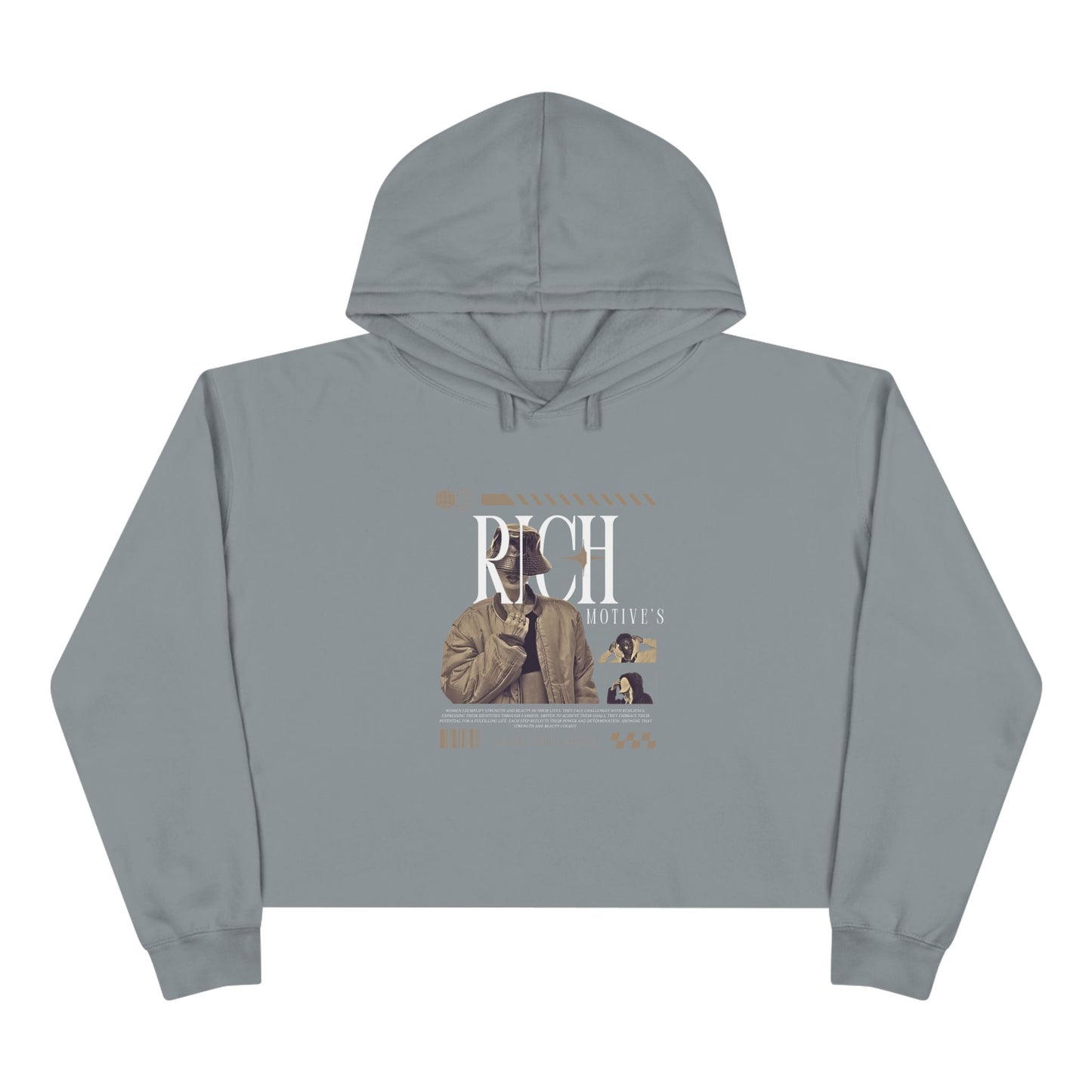 Rich Motive's Artistic Crop Hoodie - Stylish, Casual & Unique