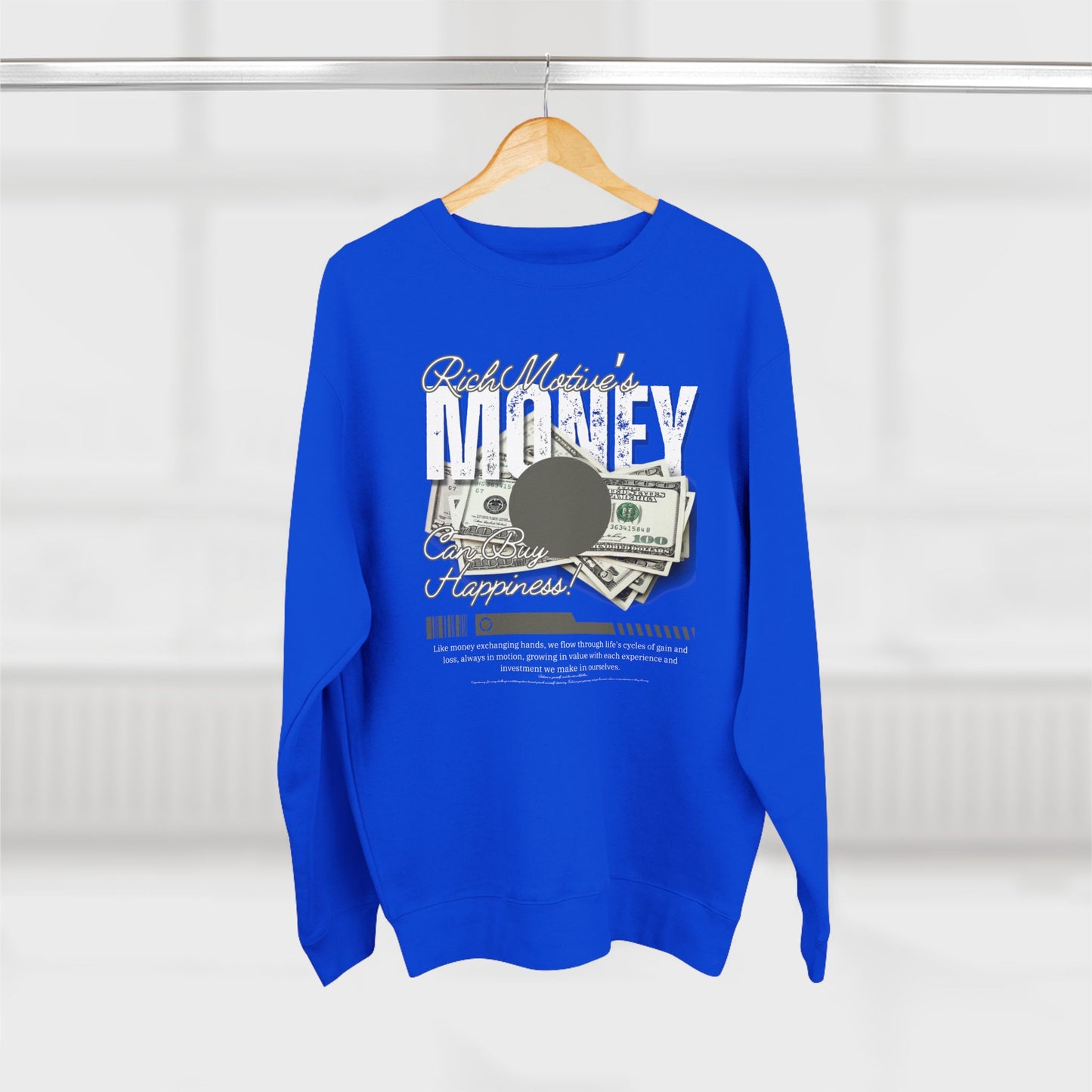 Rich motive's Money Crewneck Sweatshirt - Cozy and Motivational Apparel