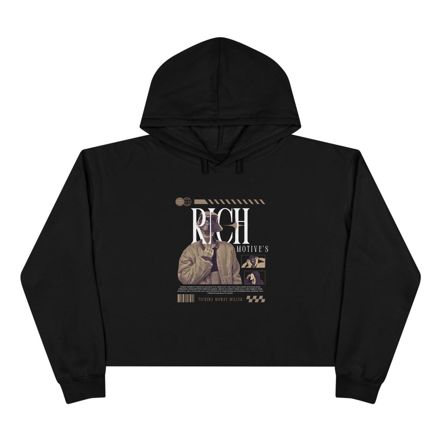 Rich Motive's Artistic Crop Hoodie - Stylish, Casual & Unique