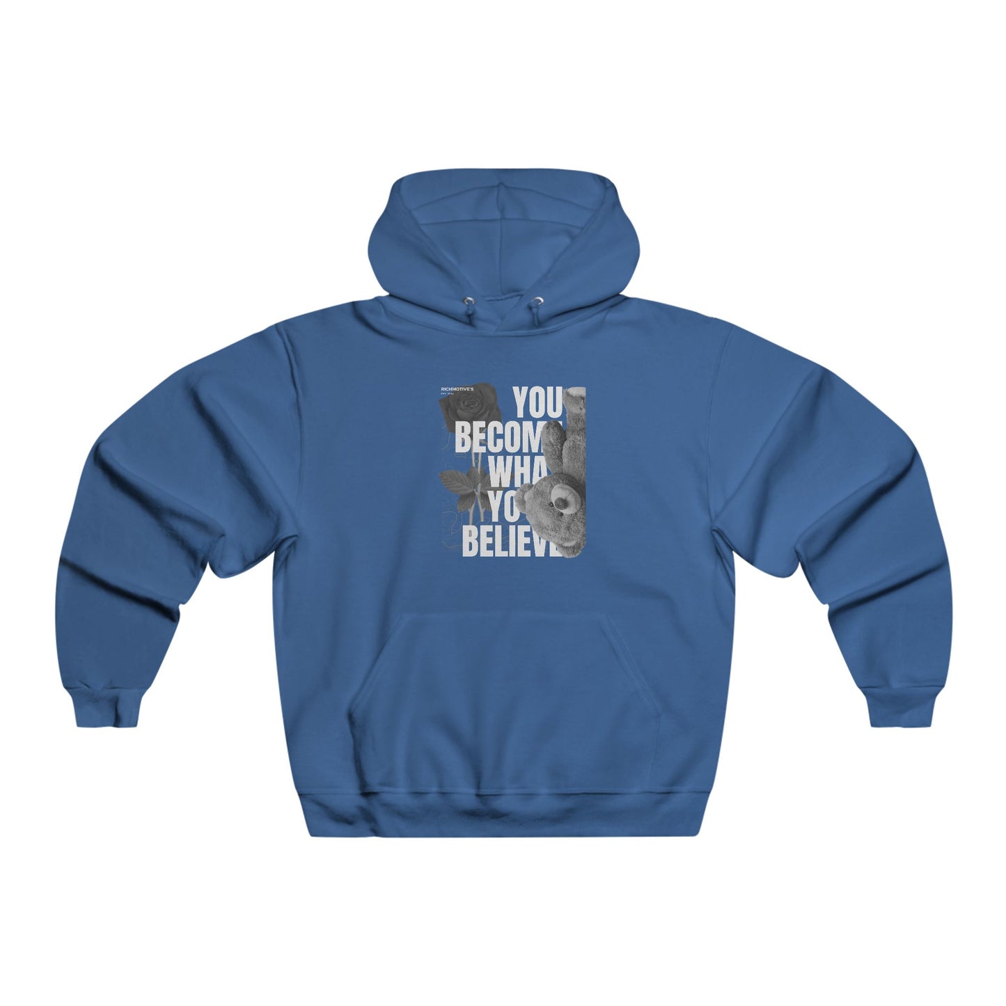 Motivational Green Men's Hoodie - "You Become What You Believe"