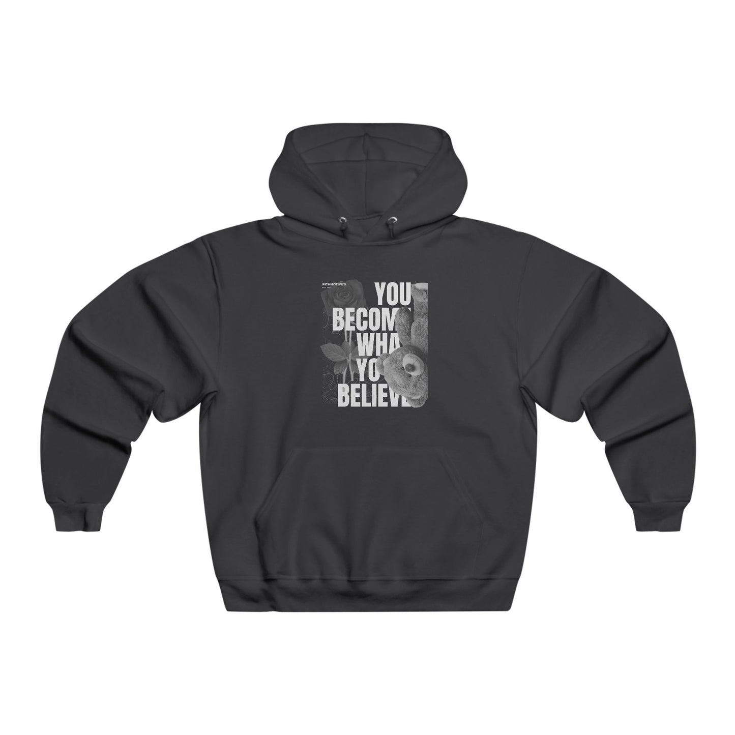 Motivational Green Men's Hoodie - "You Become What You Believe"