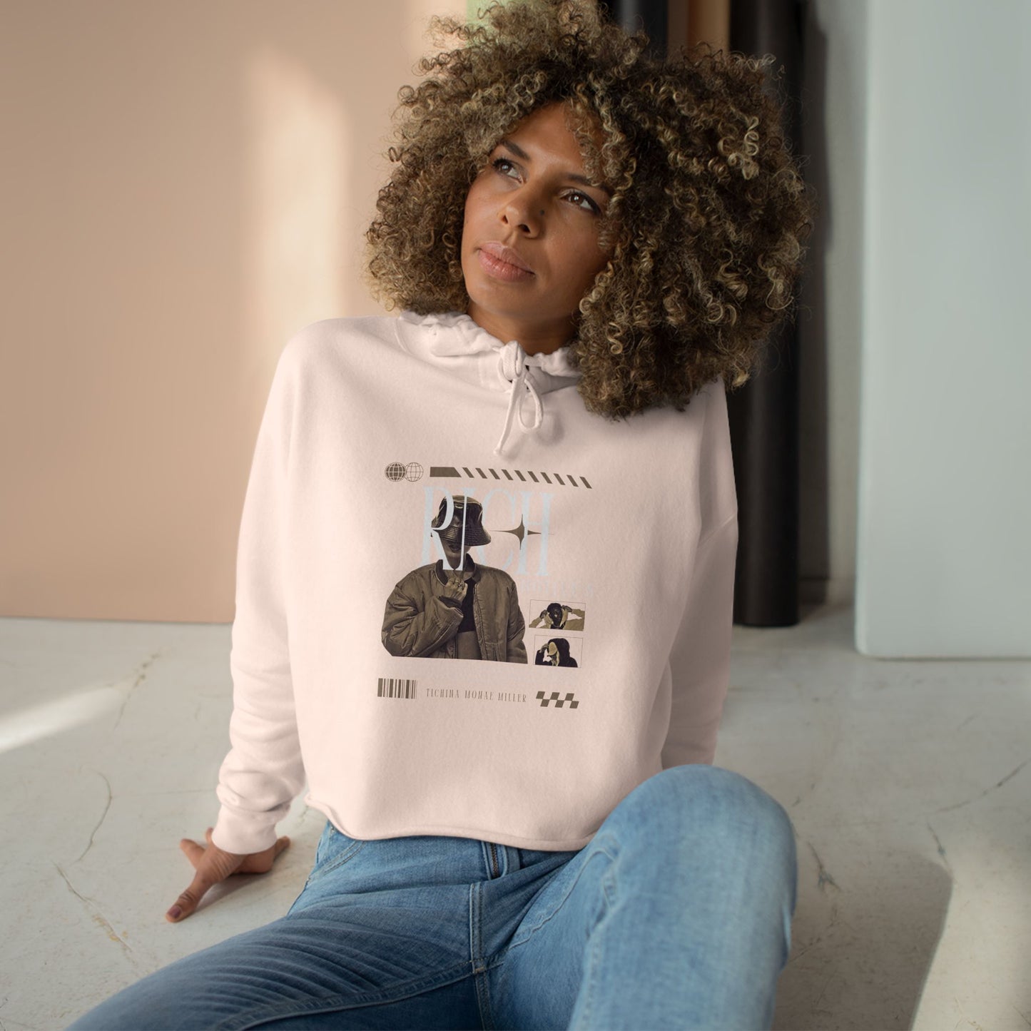 Rich Motive's Artistic Crop Hoodie - Stylish, Casual & Unique